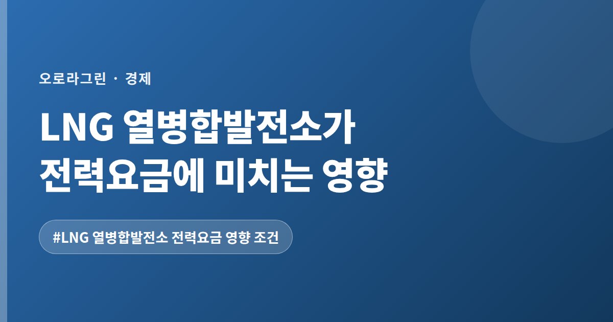 LNG 열병합발전소가 전력요금에 미치는 영향